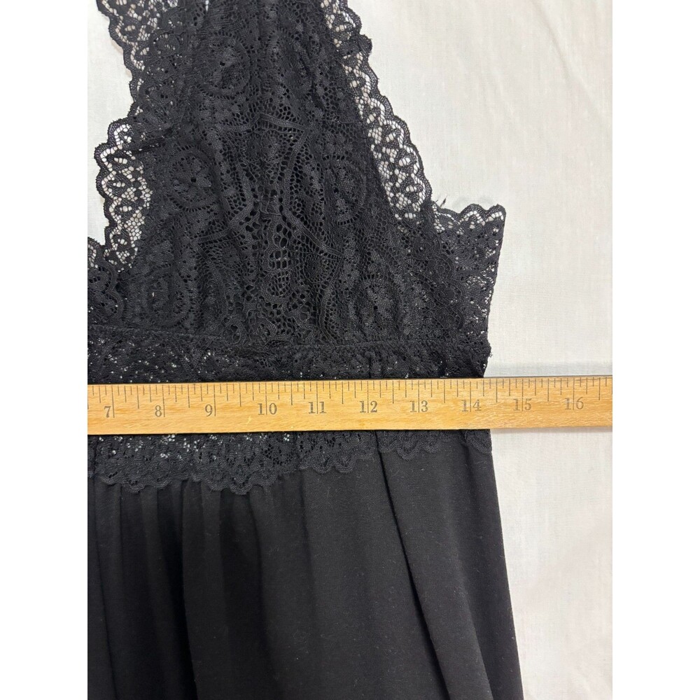 Linea Donatella Slip Dress Sz L‎ Lace Babydoll Whimsigoth Dark Fairy Festival - Picture 7 of 9